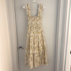 Aqua Calypso Smocked Dress in Yellow Floral